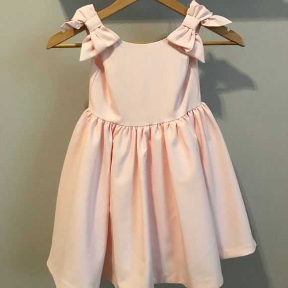 Pink blush bow sleeve dress - Picture 1 of 3